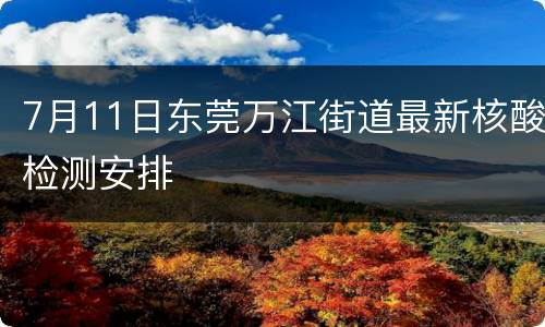 7月11日东莞万江街道最新核酸检测安排