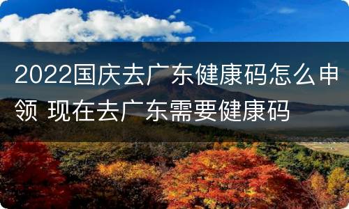 2022国庆去广东健康码怎么申领 现在去广东需要健康码