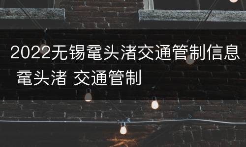 2022无锡鼋头渚交通管制信息 鼋头渚 交通管制