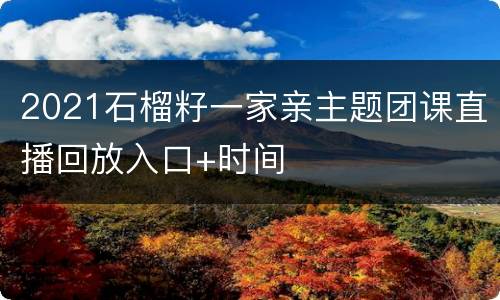 2021石榴籽一家亲主题团课直播回放入口+时间