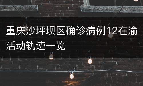 重庆沙坪坝区确诊病例12在渝活动轨迹一览
