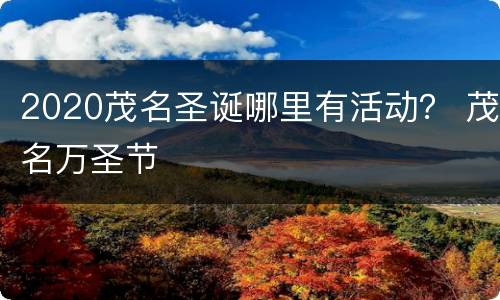 2020茂名圣诞哪里有活动？ 茂名万圣节