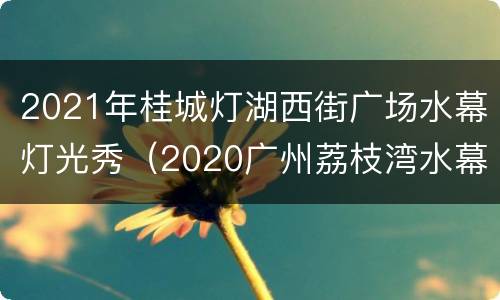 2021年桂城灯湖西街广场水幕灯光秀（2020广州荔枝湾水幕灯光秀）