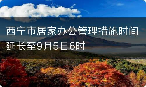 西宁市居家办公管理措施时间延长至9月5日6时