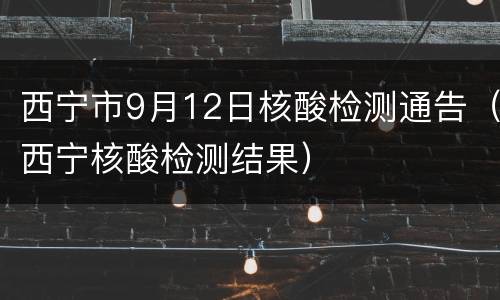 西宁市9月12日核酸检测通告（西宁核酸检测结果）