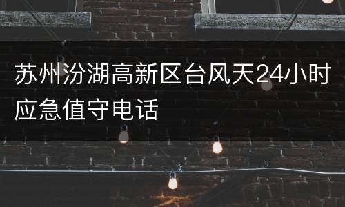苏州汾湖高新区台风天24小时应急值守电话