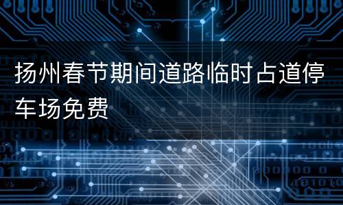 扬州春节期间道路临时占道停车场免费