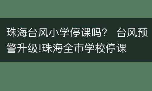 珠海台风小学停课吗？ 台风预警升级!珠海全市学校停课