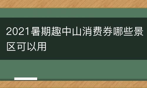 2021暑期趣中山消费券哪些景区可以用