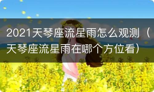 2021天琴座流星雨怎么观测（天琴座流星雨在哪个方位看）
