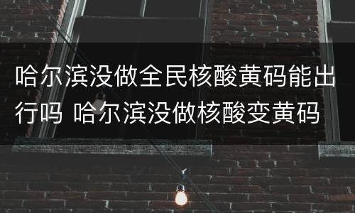 哈尔滨没做全民核酸黄码能出行吗 哈尔滨没做核酸变黄码