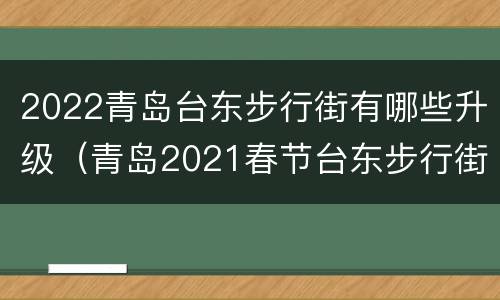 2022青岛台东步行街有哪些升级（青岛2021春节台东步行街）