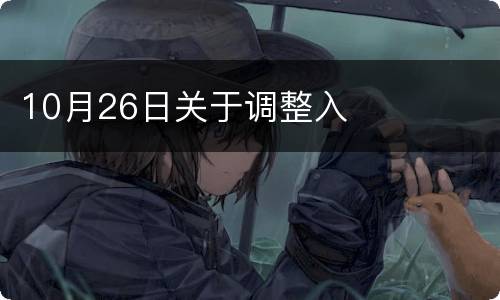 10月26日关于调整入