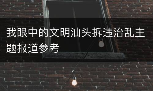 我眼中的文明汕头拆违治乱主题报道参考