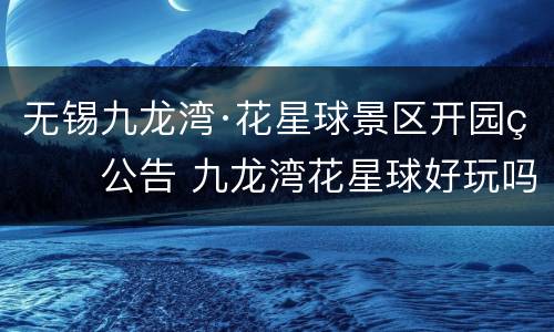 无锡九龙湾·花星球景区开园的公告 九龙湾花星球好玩吗