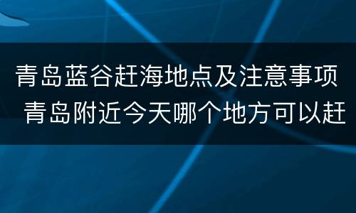 青岛蓝谷赶海地点及注意事项 青岛附近今天哪个地方可以赶海
