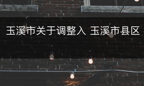 玉溪市关于调整入 玉溪市县区