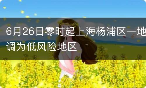 6月26日零时起上海杨浦区一地调为低风险地区