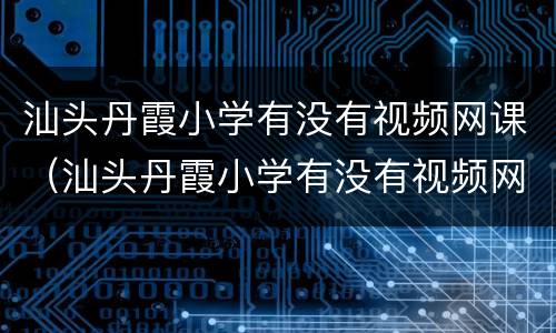汕头丹霞小学有没有视频网课（汕头丹霞小学有没有视频网课的）