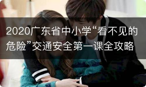 2020广东省中小学“看不见的危险”交通安全第一课全攻略（直播+时间+入口+回放））