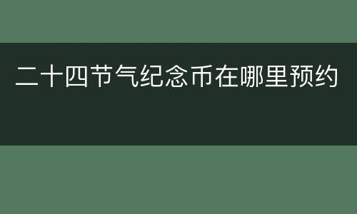 二十四节气纪念币在哪里预约