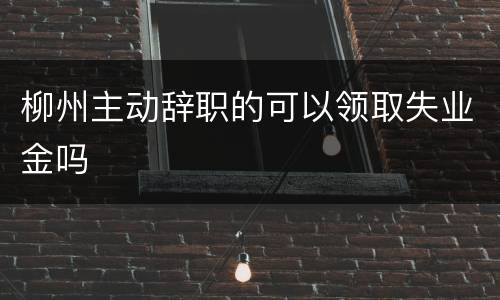 柳州主动辞职的可以领取失业金吗