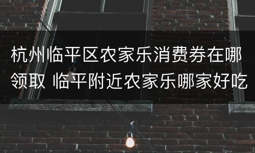杭州临平区农家乐消费券在哪领取 临平附近农家乐哪家好吃