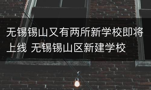无锡锡山又有两所新学校即将上线 无锡锡山区新建学校