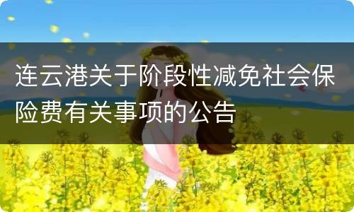 连云港关于阶段性减免社会保险费有关事项的公告