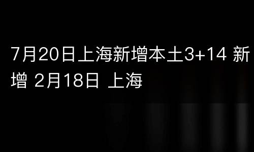 7月20日上海新增本土3+14 新增 2月18日 上海