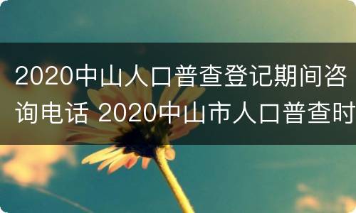 2020中山人口普查登记期间咨询电话 2020中山市人口普查时间