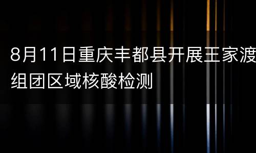 8月11日重庆丰都县开展王家渡组团区域核酸检测