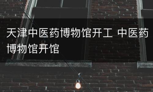 天津中医药博物馆开工 中医药博物馆开馆