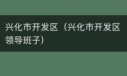 兴化市开发区（兴化市开发区领导班子）