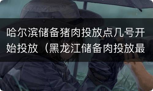 哈尔滨储备猪肉投放点几号开始投放（黑龙江储备肉投放最新消息）
