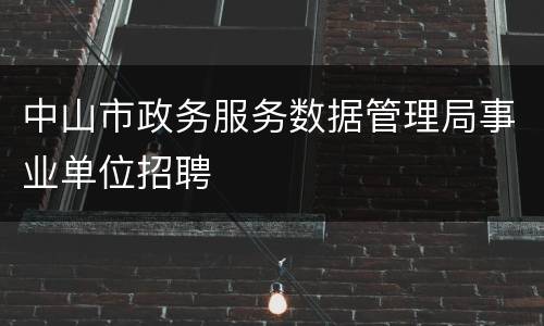 中山市政务服务数据管理局事业单位招聘
