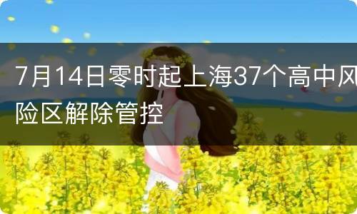 7月14日零时起上海37个高中风险区解除管控