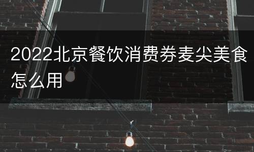 2022北京餐饮消费券麦尖美食怎么用
