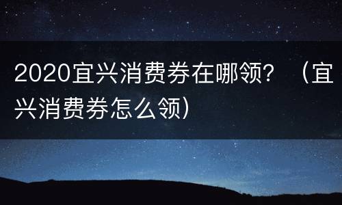 2020宜兴消费券在哪领？（宜兴消费券怎么领）
