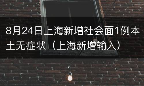 8月24日上海新增社会面1例本土无症状（上海新增输入）