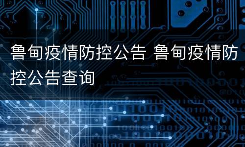 鲁甸疫情防控公告 鲁甸疫情防控公告查询
