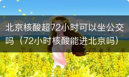 北京核酸超72小时可以坐公交吗（72小时核酸能进北京吗）