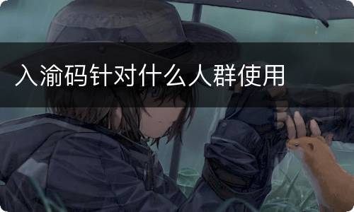 入渝码针对什么人群使用