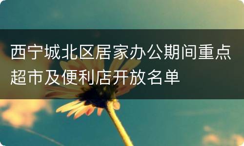 西宁城北区居家办公期间重点超市及便利店开放名单