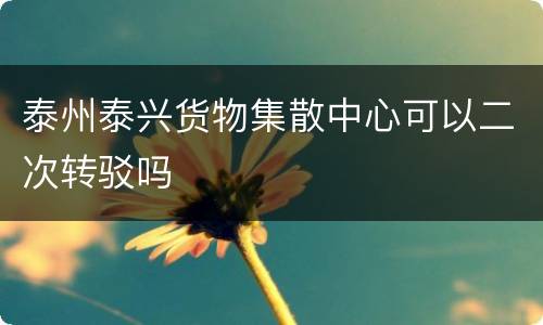 泰州泰兴货物集散中心可以二次转驳吗