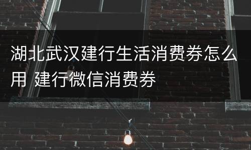 湖北武汉建行生活消费券怎么用 建行微信消费券