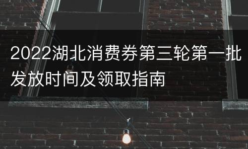 2022湖北消费券第三轮第一批发放时间及领取指南