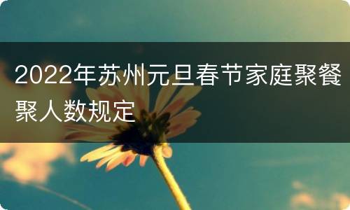 2022年苏州元旦春节家庭聚餐聚人数规定