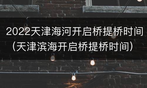 2022天津海河开启桥提桥时间（天津滨海开启桥提桥时间）