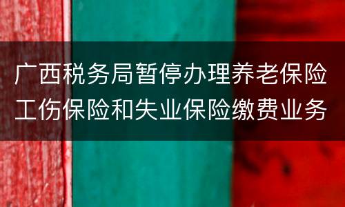 广西税务局暂停办理养老保险工伤保险和失业保险缴费业务